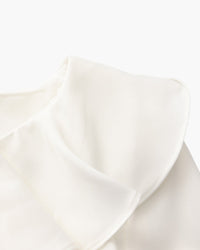 Pearl Button Ruffle Midi Dress