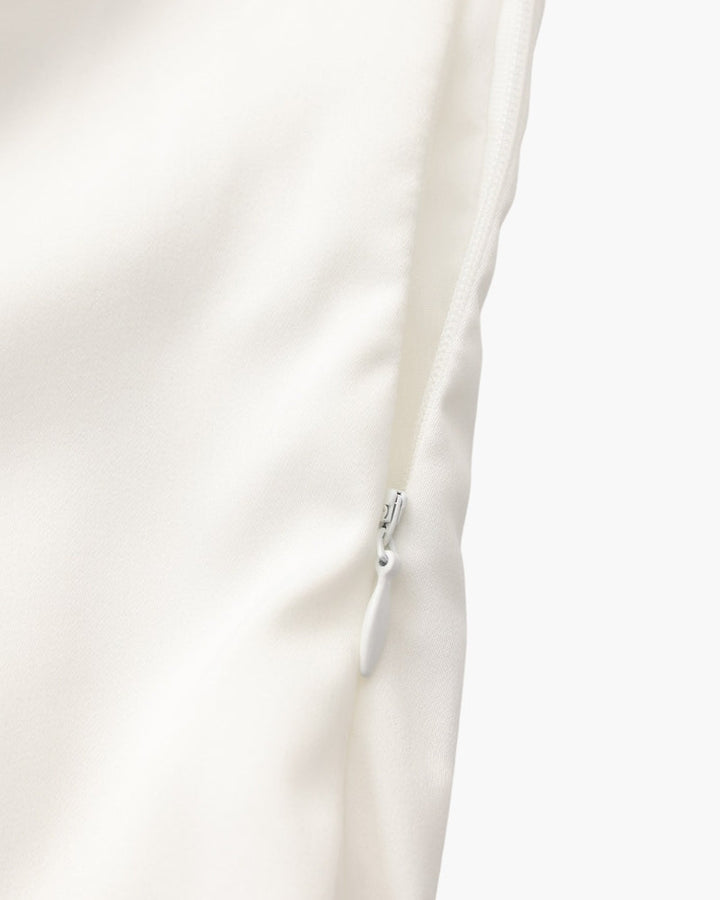 Pearl Button Ruffle Midi Dress